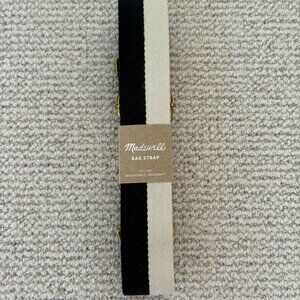 Madewell Crossbody Bag Strap in Black and Ivory NWT